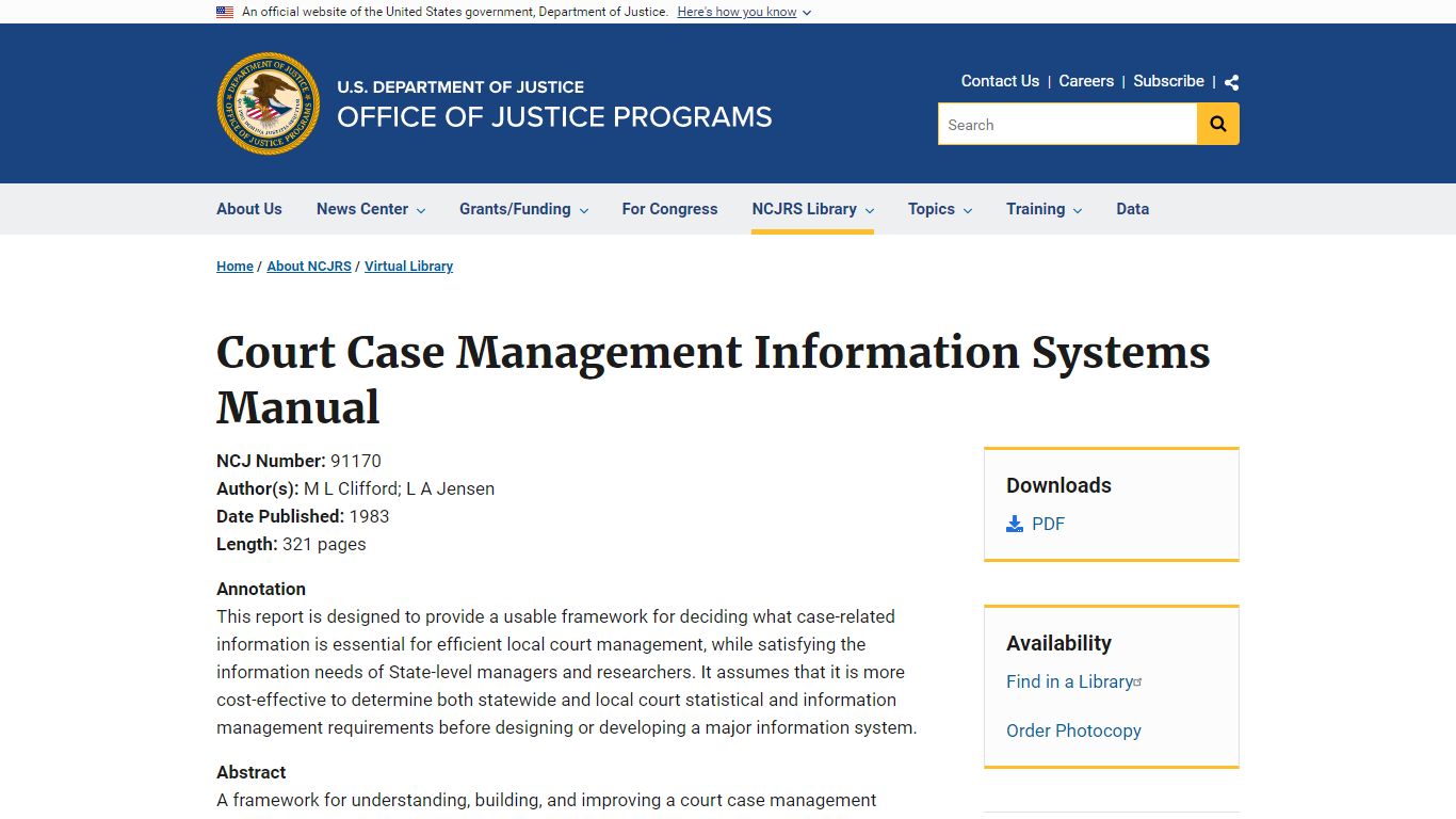 Court Case Management Information Systems Manual